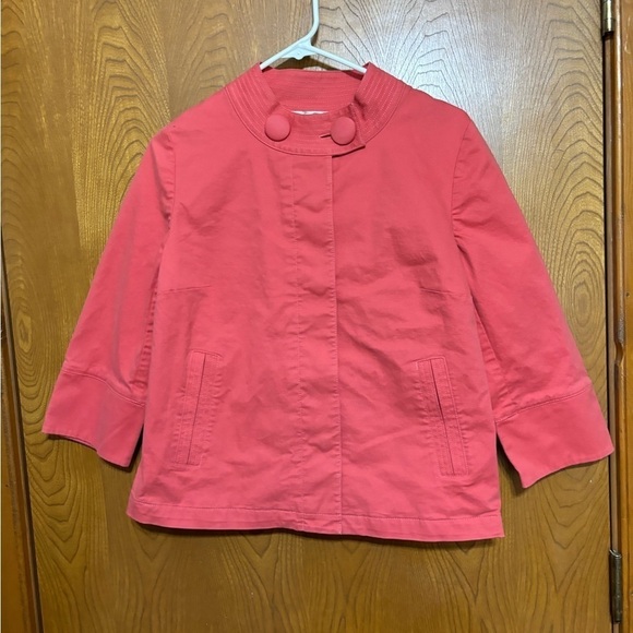 Talbots Petites Salmon Pink Cotton Jacket Medium - Picture 1 of 4